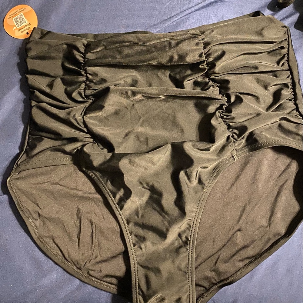 High-Waisted Black Swim Bottoms
